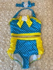 EUC Weissman 11627 Dive in the Pool Swim Blue and Yellow Dance Costume, Size XLC