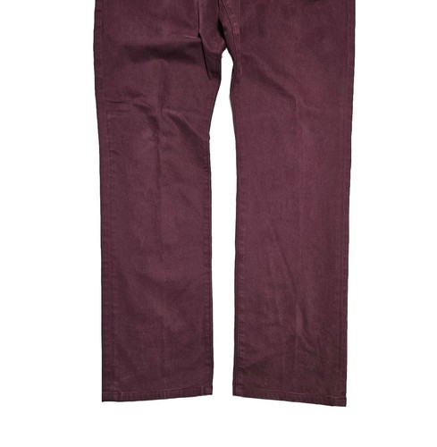 Adriano Goldschmied Men's 33x32 The Everett Slim Straight Pants Maroon - Picture 3 of 19