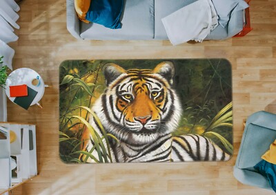 3D Hand Painted Tiger O3058 Animal Non Slip Rug Mat Elegant Photo Carpet Fay