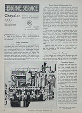 1938 Engine Service Report Chrysler Engines Service Operations Specs Tolerances