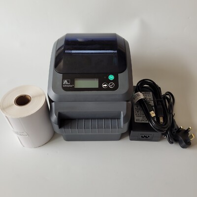 Zebra GX420d Wireless WIFI Netzwerk Thermodrucker Cutter Netzteilkabel Etiketten 58