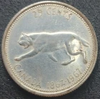 CANADA  25 CENTS 1967 - Elizabeth II. Confederation 80% KM#68 VF++ COMMEMORATIVE