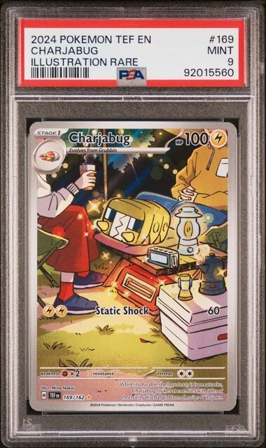Charjabug Illustration Rare 2024 Pokemon Temporal Forces TEF #169 PSA 9
