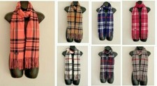 Soft Warm Cashmere Feel Scarf Scottish Tartan Plaid Checked Scarves Men Women