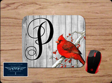 CARDINAL PERSONALIZED MONOGRAM NAME INITIAL LETTER CUSTOM DESK MAT MOUSE PAD