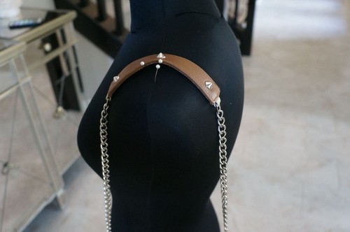 NEW JJ Winters Brown Ecru Leather Mix BOHEMIAN Stud Kate Shoulder Crossbody Bag - Picture 5 of 12