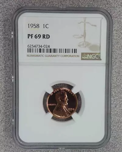 1958 Proof Lincoln Cent NGC PF69 RD