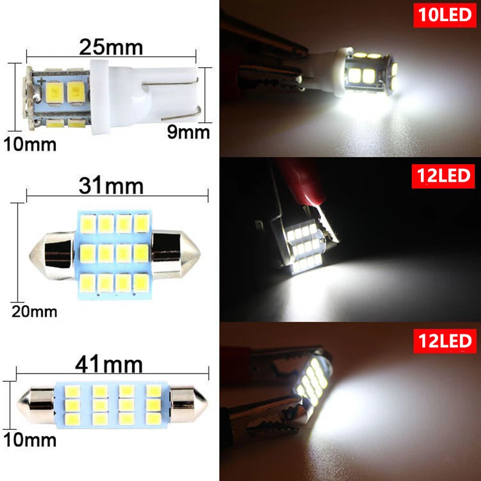 For Lexus 20pcs LED Interior Lights Bulbs Kit Car Trunk Dome License Plate Lamps - Image 2 of 4