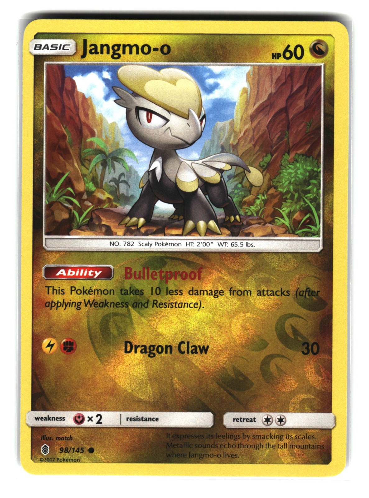 Jangmo-o 98/145 Reverse Holo Guardians Rising Pokemon Card NM
