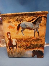 Decorative Trash Can - Horse Fabric