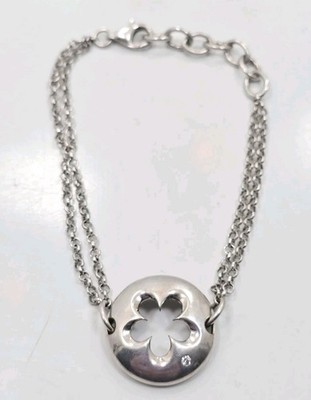 Beautiful Modern Sterling Silver 925 Modern Flower Design Ladies Bracelet