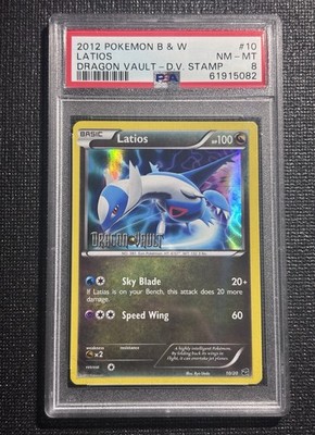 2012 Pokemon Latios #10 Black & White Dragon Vault Stamp PSA 8 - POP 38