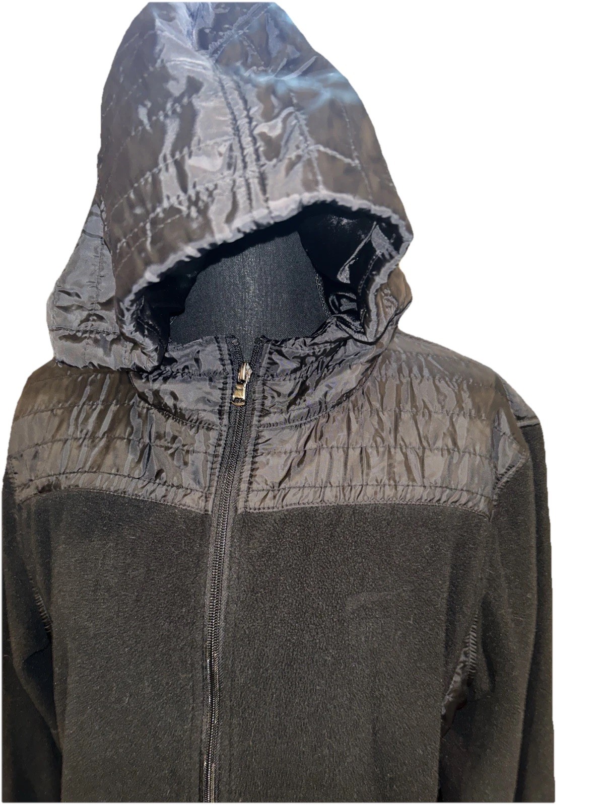 Vantage Medium 100% Polyester Full Zip Black Long… - image 4