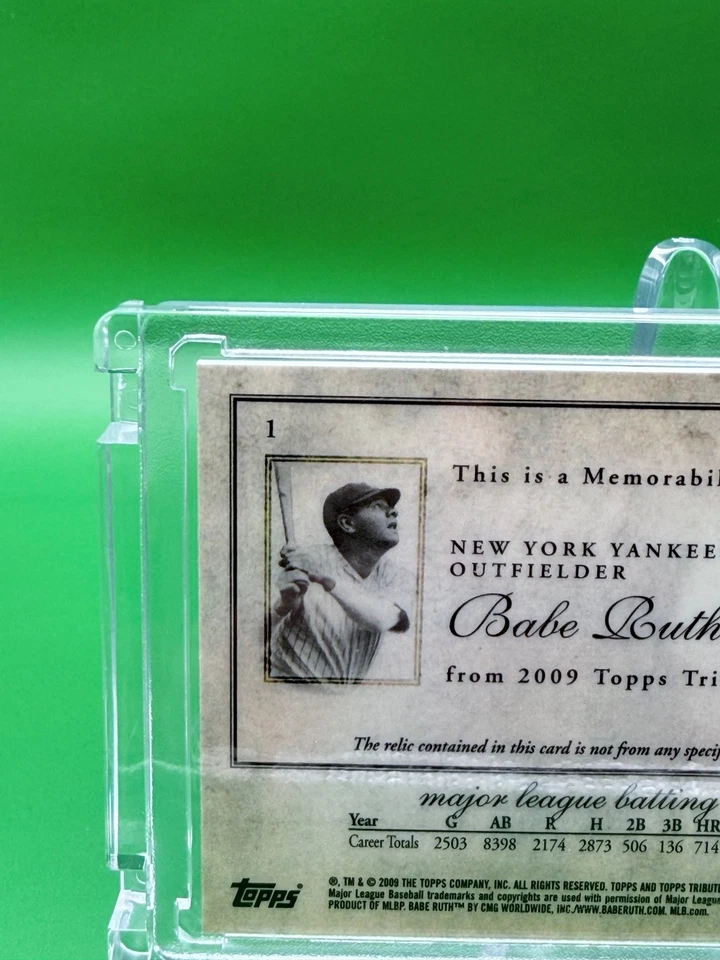BABE RUTH 2009 TOPPS TRIBUTE Bat Relic /99 BEAUTY FREE SHIPPING! - Image 3 of 4