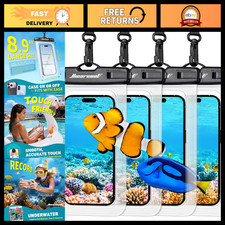 Waterproof Phone Pouch Case 4-Pack, Clear Universal Waterproof Bag for Beach & T
