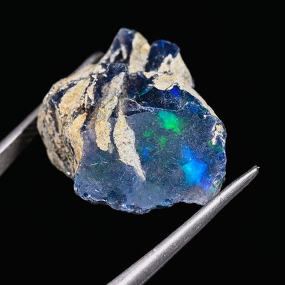 15 Karat Feuer Opal Roh, Äthiopische Black Rough , Natürlich Edelstein 22x14 MM