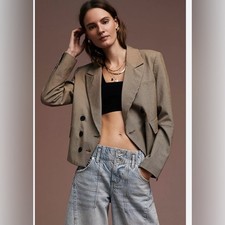 Free People Betty Blazer Houndstooth Size large