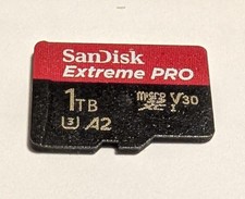 Sandisk 1TB Extreme Pro Micro SD Memory Card 1 Terabyte - used for about 30h