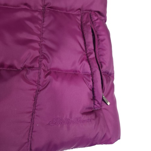 Eddie Bauer Womens Petite L Premium Goose Down Full Zip Puffer Vest Plum Purple - Bild 4 von 10