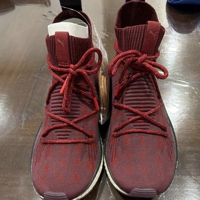 PUMA NATUREL TSUGI Red Knit High-Top Athletic Sneakers Lace Up Men