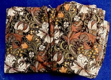 Vintage Retro Sanderson William Morris Golden Lily Brown Curtains Long Large #VF