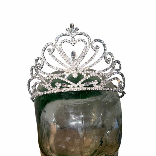 Vintage clear rhinestone tiara crown princess pageant glam queen party birthday