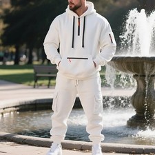 2025 UK North Mens Tracksuit Full Set Long Sleeve Hoodie Top and Jogging Bottoms