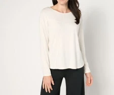 Peace Love World Size XXS Ivory Asymmetrical Long Sleeve Top A674032 NWOT