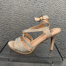 NEW! L Lorraine Nude Sparkle Heels ‘Veronica’ Women's 7 Sling back Open toe