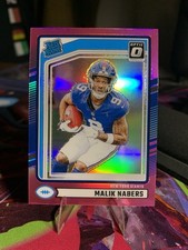 2024 Panini Donruss Rated Rookie Malik Nabers #383 Optic Preview Pink Prizm (RC)