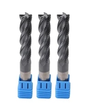 3Pcs 1/2" Carbide Roughing End Mill, 4 Flute End Mill Bits for Steel, ALCrSiN...