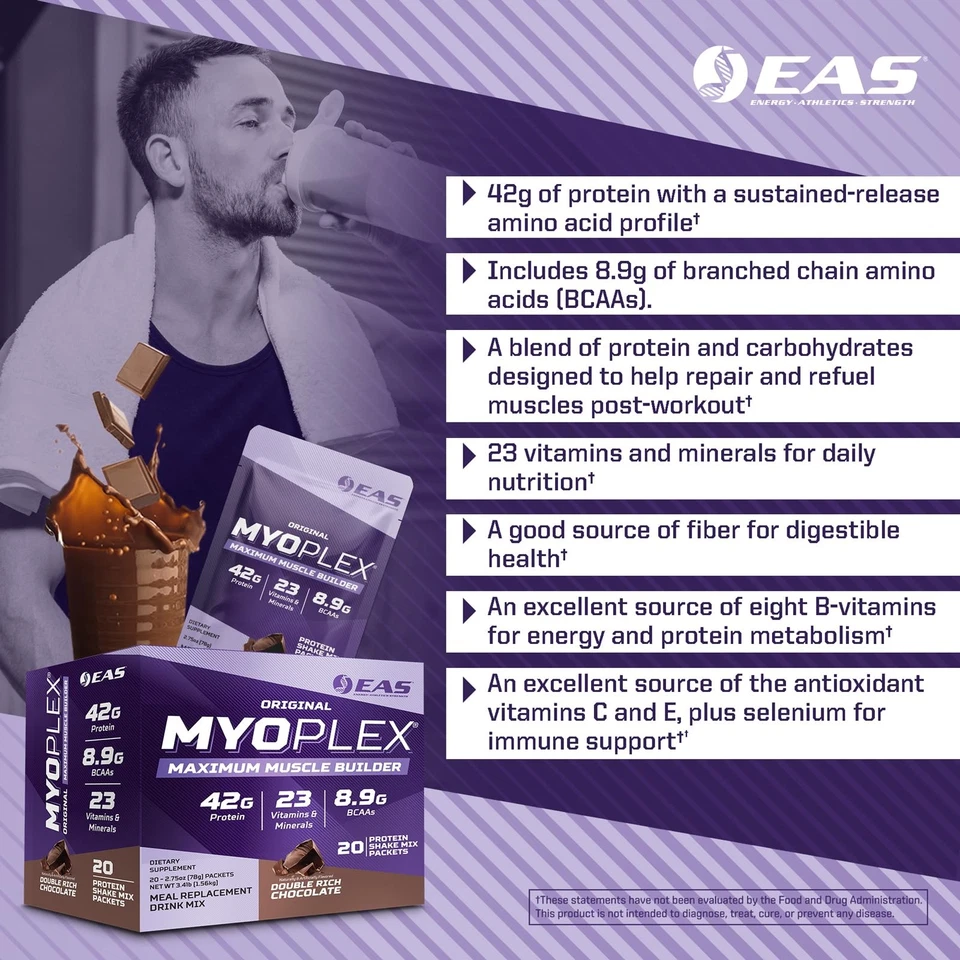 EAS Original Myoplex Maximum Muscle Builder, Mistura de Proteínas de Substituição de Refeição | Q... - Imagem 3 de 4