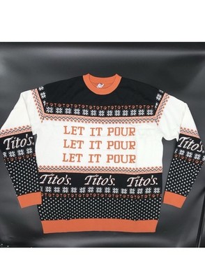 Tito's Vodka Let It Pour Holiday Ugly Christmas Sweater Adult Size XXLarge