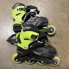 Bladerunner Phoenix Inline Roller Skates Youth Adjustable Size 2-6 Black Green