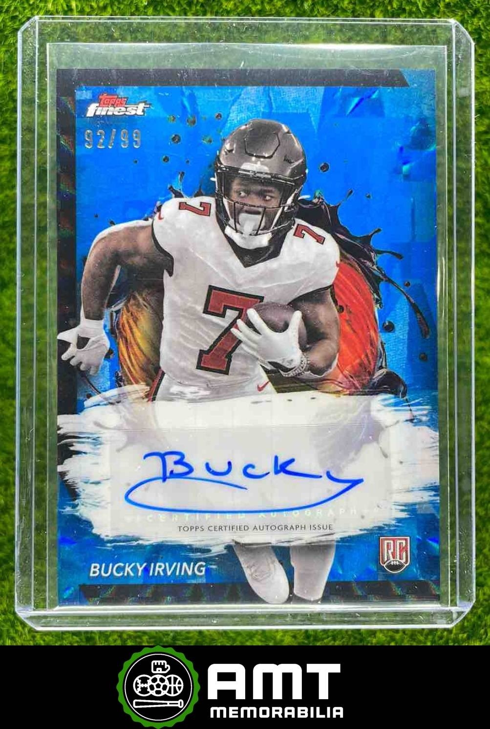 Bucky Irving Topps Finest Rookie Finest Autographs #RFAM Blue Checkerboard