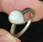 vintage sterling silver & OPAL ring womens 925 teardrop size 5 Estate Sale!