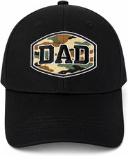Dad Gifts for Men, Dad Hat Letters Embroidered Adjustable Baseball Cap Black