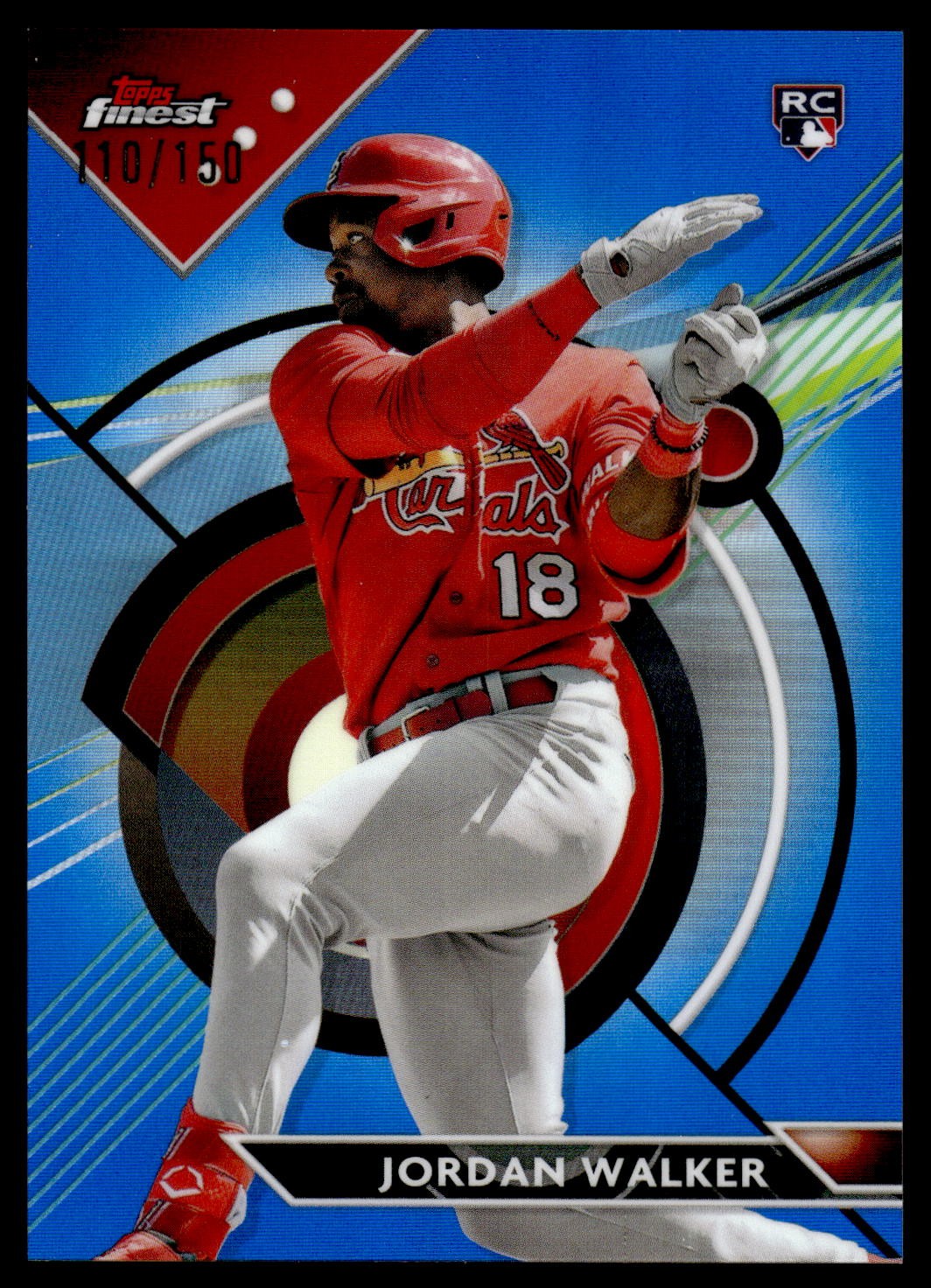 2023 Topps Finest JORDAN WALKER BLUE REFRACTOR 110/150 CARDINALS RC #60
