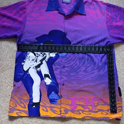 JIMI HENDRIX Brand Psychedelic Button-Down Shirt XXL Rare Purple
