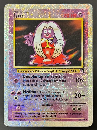 Pokemon Legendary Collection Jynx 26/110 Fireworks Holo Rare 1999 Damaged