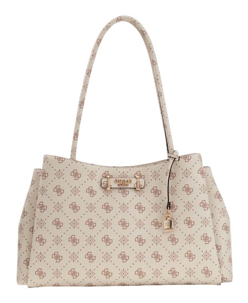 Guess Carrie Logo Girlfriend Carryall Schultertasche Tasche Vanilla Logo Creme-image