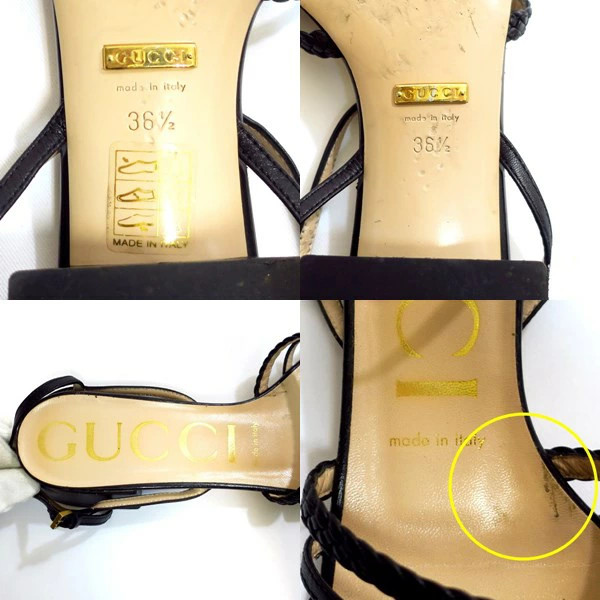 GUCCI Horsebit Strap Leather Sandals #36 1/2 Approx. 23.5cm [ Yokohama Konan Sto thumbnail 6