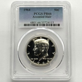 1964 Accented Hair Kennedy Proof Half Dollar 50C PCGS PF66 PR66 Silver GEM Coin