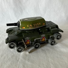 Vintage Marx Tin Litho US Tank Division 392 Wind-Up Toy Made in Japan - Works