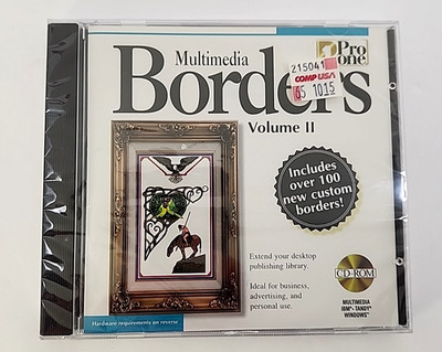 Pro One Multimedia Borders Volume II Cd Rom NOS Sealed VTG Windows 95
