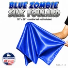 BLUE SILK FOULARD 32” x 36" Magic Trick Zombie Ball Prop Stage Magician Cover