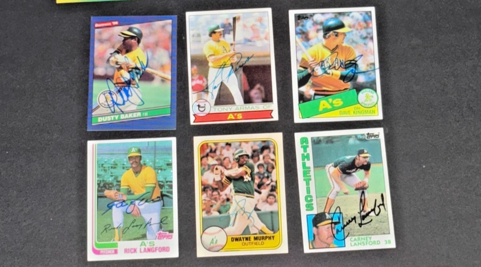 LOTE DE AUTÓGRAFOS DE OAKLAND A'S - McGWIRE, CANSECO RC, HENDERSON, B. MARTIN, LOTE DE 13 Foto 3 de 4