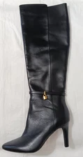 KURT GEIGER LONDON Brixton Black Leather Knee High Boots Size EU 38.5 US 8 NEW