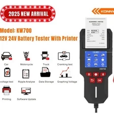 KONNWEI KW700 Battery Tester with Printer 12/24V Cranking Charging Load Test Ana