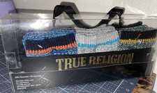 TRUE RELIGION BRAND JEANS 3 PACK Boot Logo SOCKS w/Canvas Zip Pouch Gift Box 